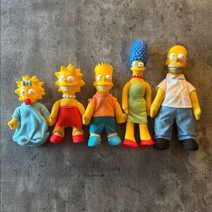 Vintage 1990 The Simpsons Family Dolls Figures Matt Groening 20th Century Fox